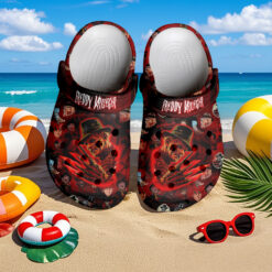 Gleammerch Freddy Krueger x Halloween Crocs Crocband Clogs Shoes Comfortable For Men Women and Kids