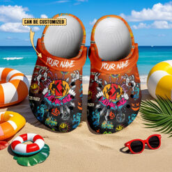 Gleammerch Blink-182 x Halloween Crocs Crocband Clogs Shoes Comfortable For Men Women and Kids
