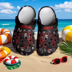 Gleammerch Ghostface x Halloween Crocs Crocband Clogs Shoes Comfortable For Men Women and Kids