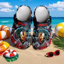 Gleammerch Jason Voorhees x Halloween Crocs Crocband Clogs Shoes Comfortable For Men Women and Kids