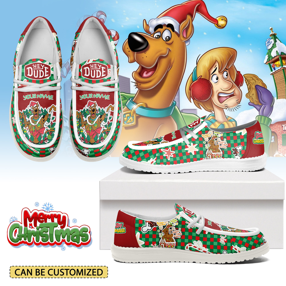 Gleammerch Scooby-doo x Christmas Personalized Hey Dude Shoes For Men And Women