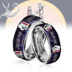 Gleammerch The Nightmare Before Christmas x Halloween Silver Tungsten Rings Gift For Fans - Style 3