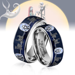 Gleammerch The Nightmare Before Christmas x Halloween Silver Tungsten Rings Gift For Fans - Style 2