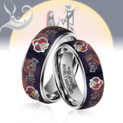 Gleammerch The Nightmare Before Christmas x Halloween Silver Tungsten Rings Gift For Fans - Style 1