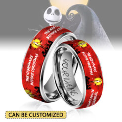 Gleammerch The Nightmare Before Christmas x Halloween Silver Tungsten Rings Gift For Fans