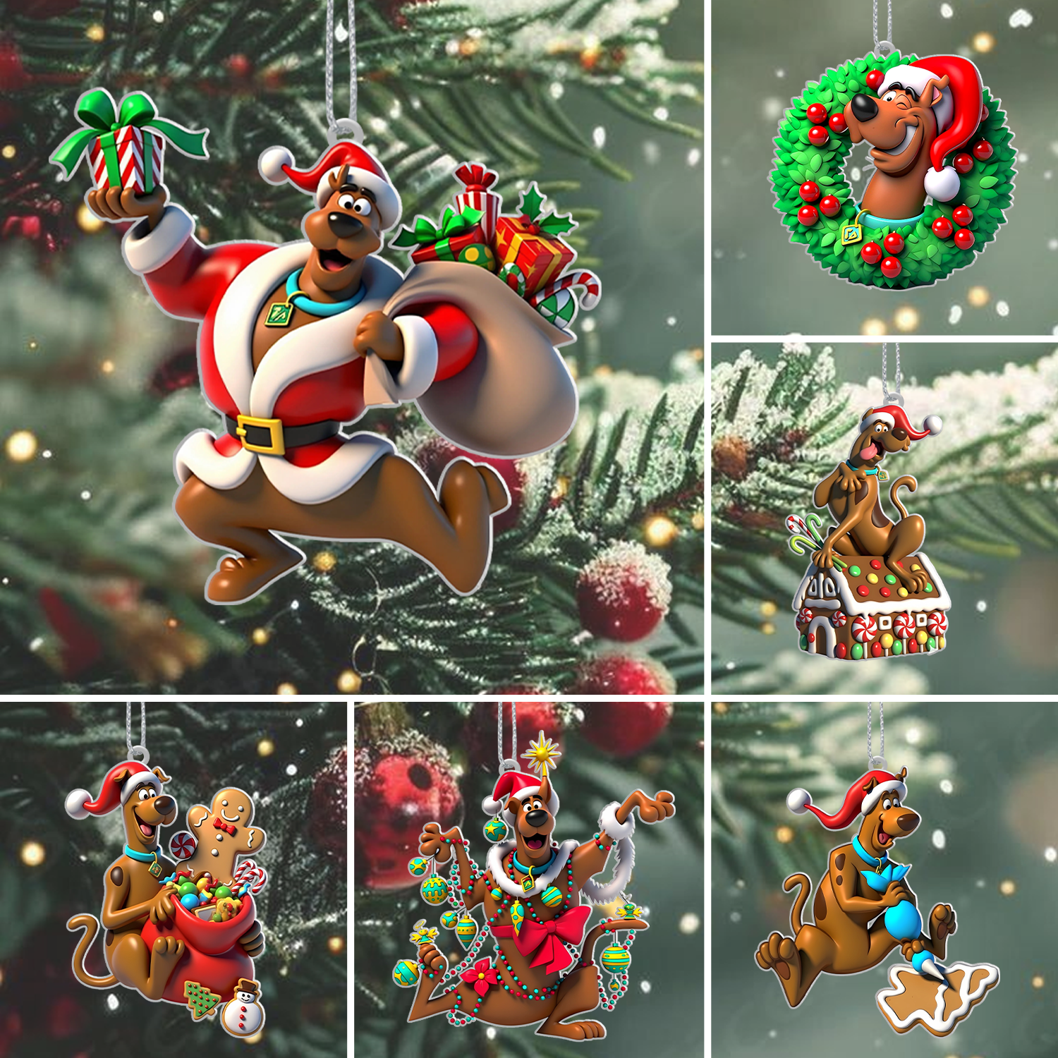 Gleammerch Scooby Doo x Christmas Acrylic Ornament Gift For Fans
