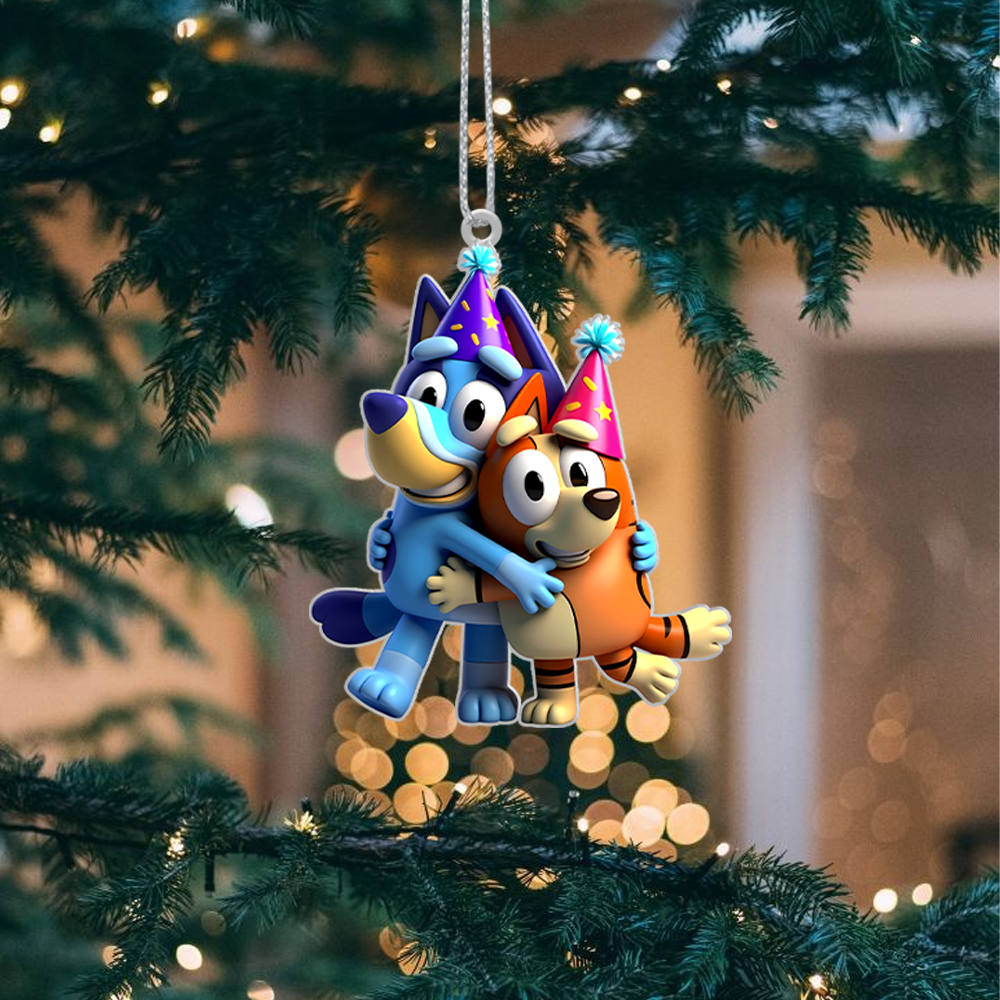 Gleammerch Bluey x Christmas Acrylic Ornament Gift For Fans - Style 1