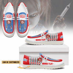 Gleammerch Cult of Chucky Personalized Hey Dude Shoes For Men And Women