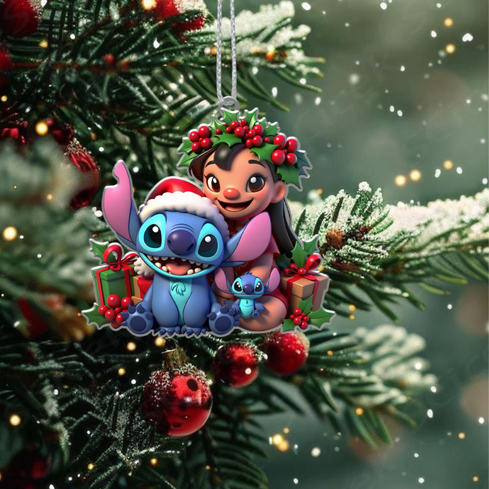 Gleammerch Lilo & Stitch x Christmas Acrylic Ornament Gift For Fans - Style 2