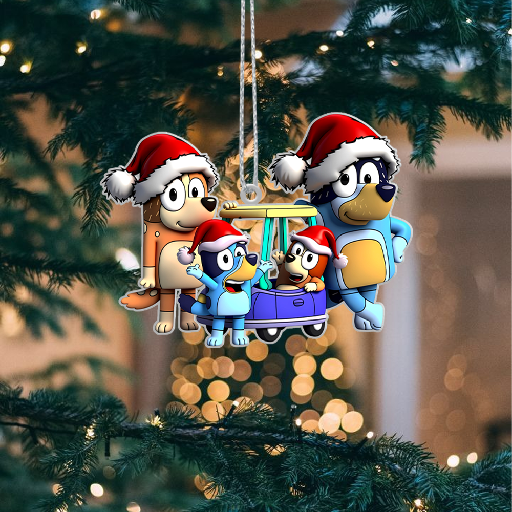 Gleammerch Bluey x Christmas Acrylic Ornament Gift For Fans - Style 2