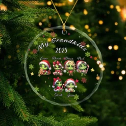 Gleammerch The Grinch x Christmas Glass Ornament Gift For Fan - Style 5