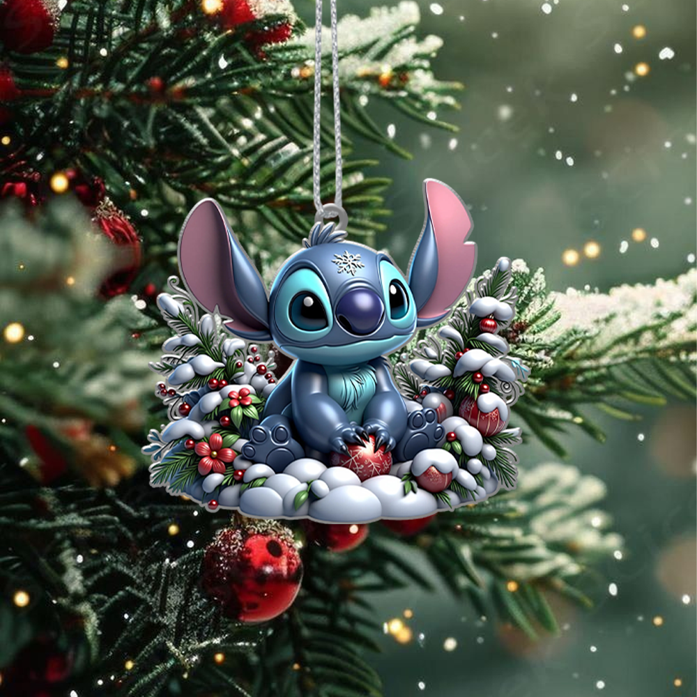 Gleammerch Lilo & Stitch x Christmas Acrylic Ornament Gift For Fans - Style 3