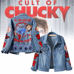 Gleammerch Cult of Chucky Movies Denim Jacket Gift For Fans