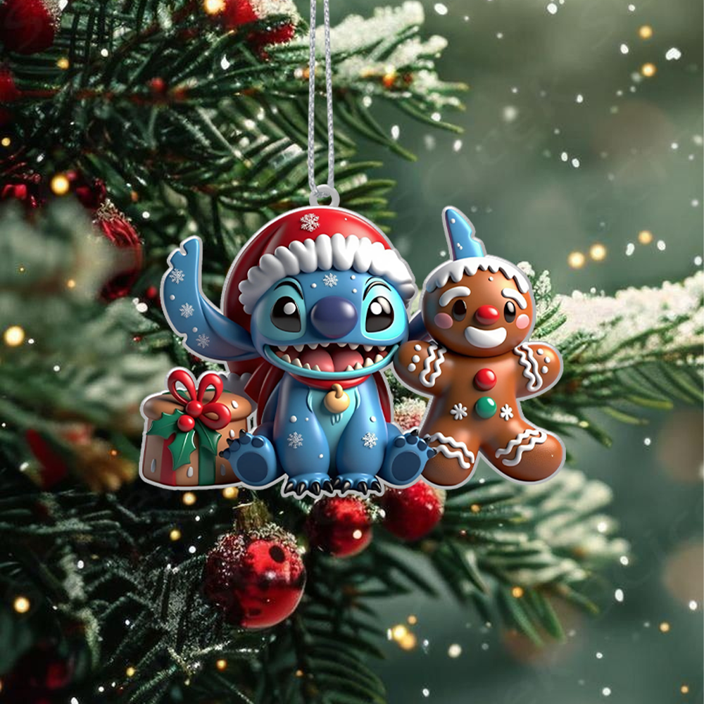 Gleammerch Lilo & Stitch x Christmas Acrylic Ornament Gift For Fans - Style 4