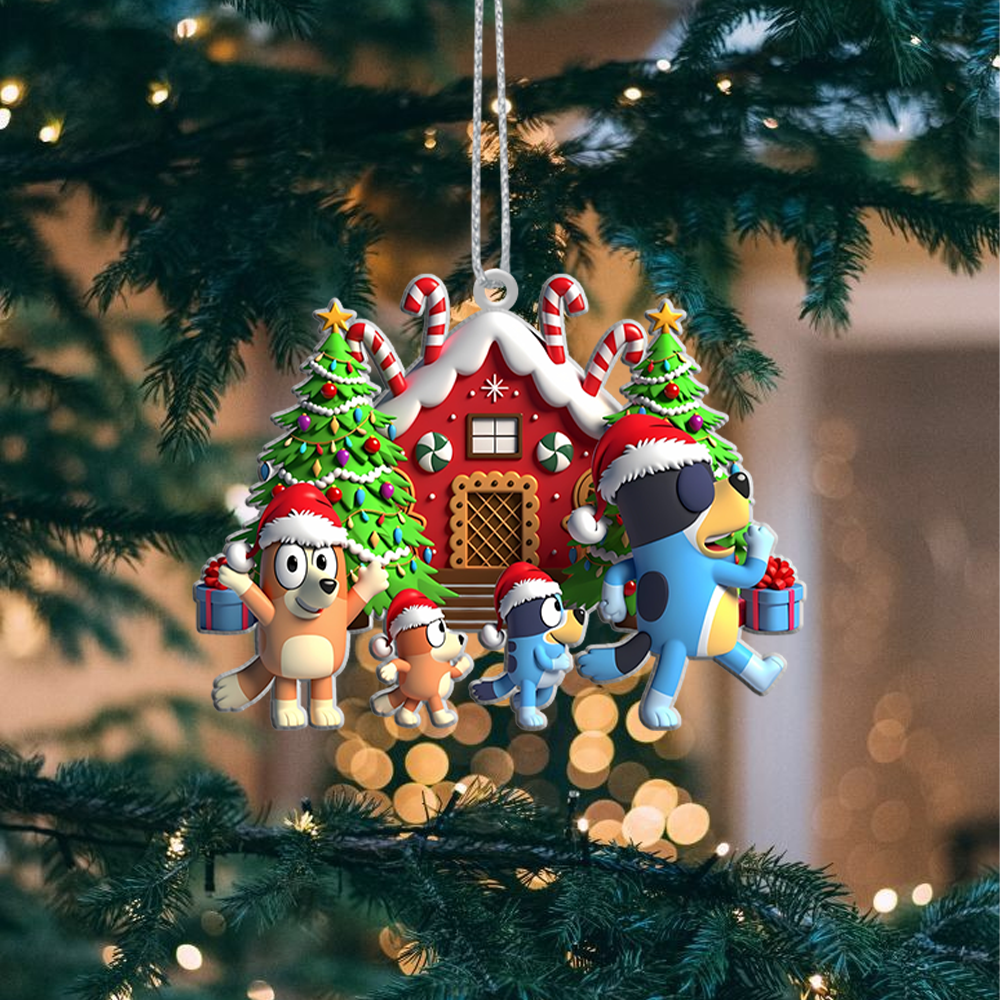 Gleammerch Bluey x Christmas Acrylic Ornament Gift For Fans - Style 4