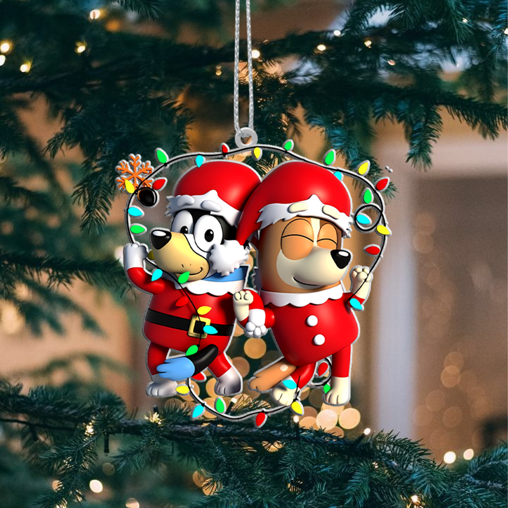 Gleammerch Bluey x Christmas Acrylic Ornament Gift For Fans - Style 5