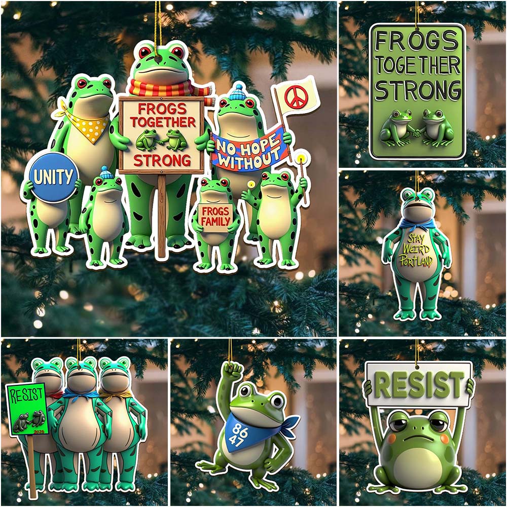 Gleammerch Portland Frog Resist Acrylic Ornament Gift For Fan