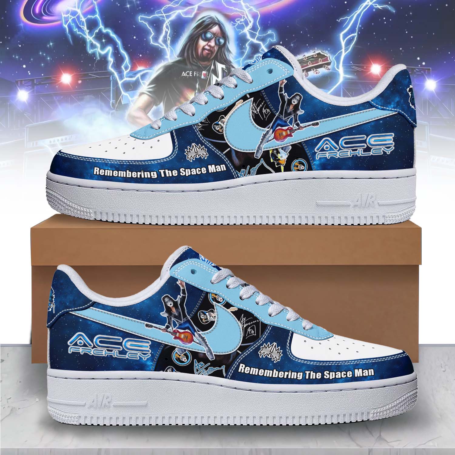 Gleammerch Ace Frehley Air Low-Top Sneakers Shoes For Men And Women
