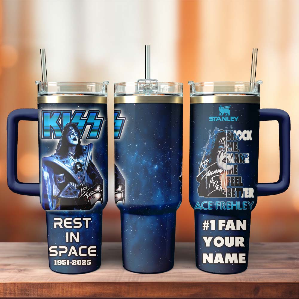 Gleammerch Ace Frehley Custom Stanley Cup 40 oz 30 oz Tumbler With Handle