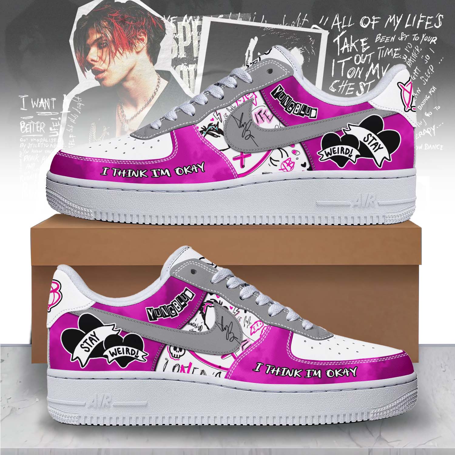 Gleammerch Yungblud Air Low-Top Sneakers Shoes For Men And Women