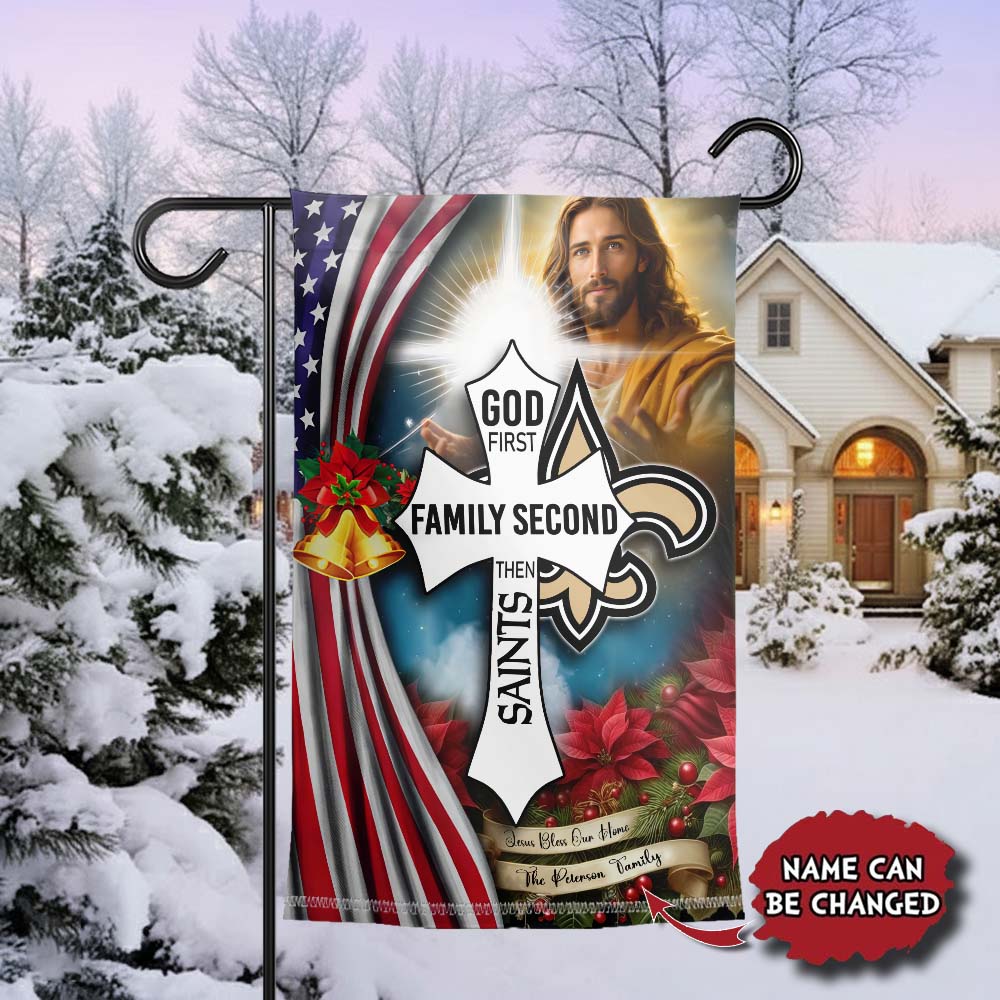 Gleammerch New Orleans Saints Jesus Christ Garden Flag Gift For Fan