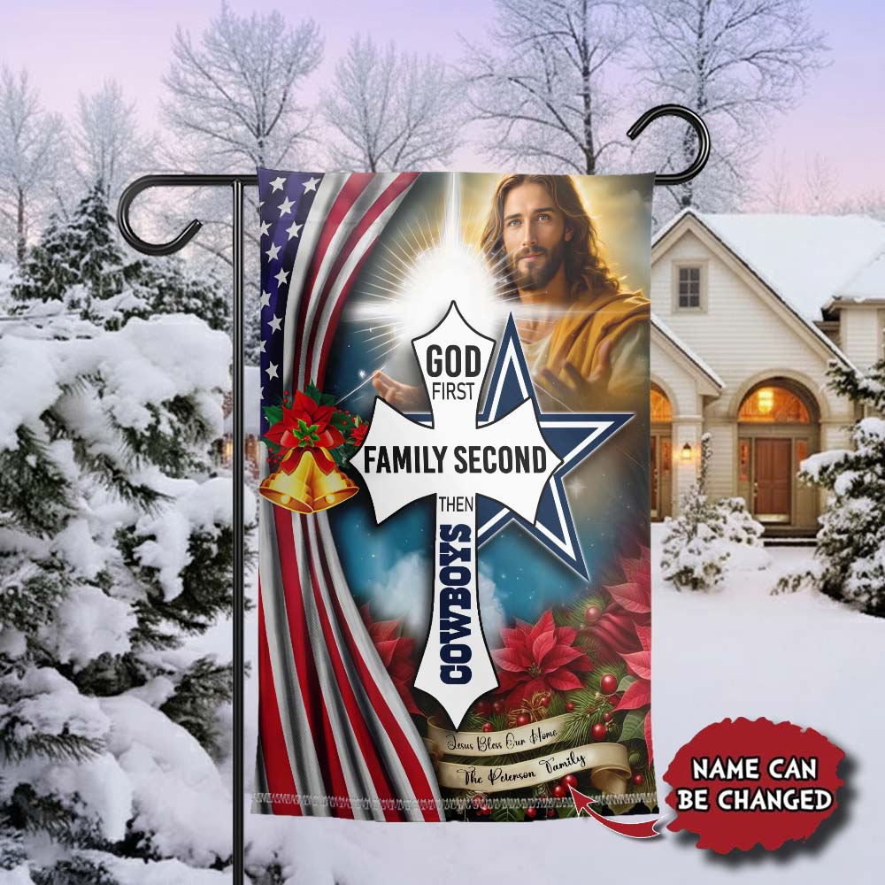 Gleammerch Dallas Cowboys Jesus Christ Garden Flag Gift For Fan