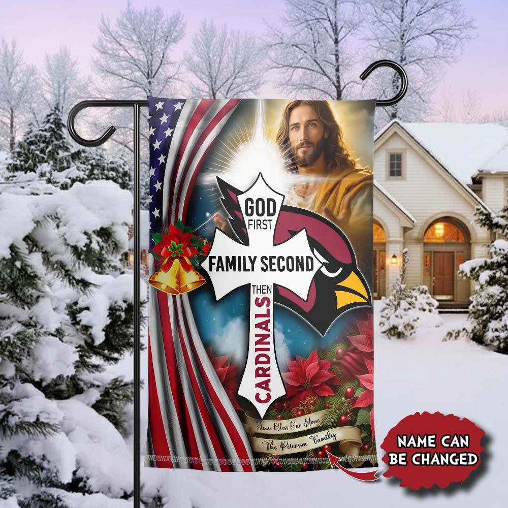 Gleammerch Arizona Cardinals Jesus Christ Garden Flag Gift For Fan