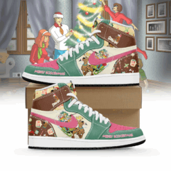 Gleammerch Scooby-Doo x Christmas AJ1 High Sneakers Shoes For Men And Women