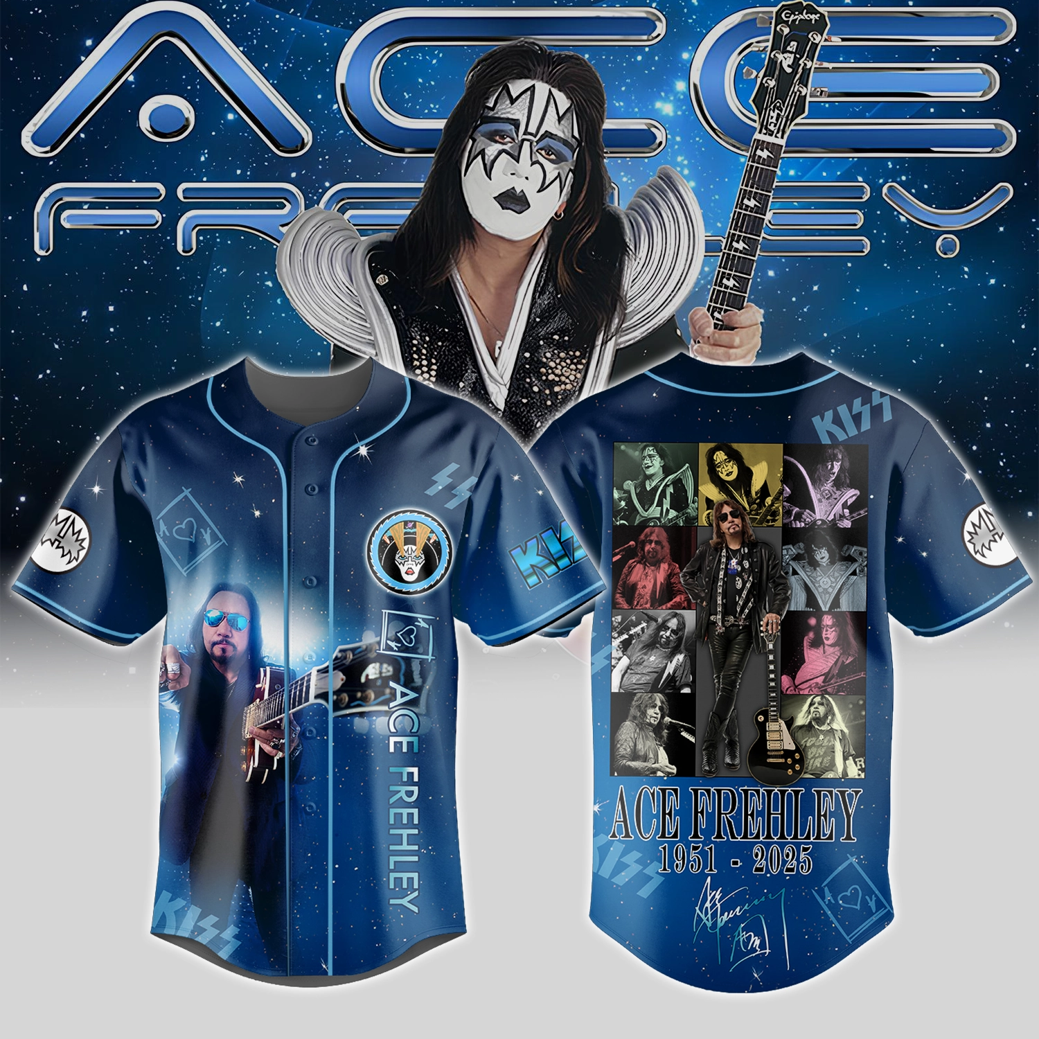 Gleammerch Ace Frehley Baseball Jersey For Fans