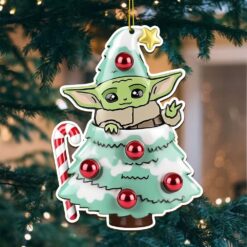 Gleammerch Baby Yoda x Christmas Acrylic Ornament Gift For Fan - Style 2