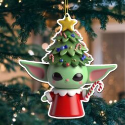 Gleammerch Baby Yoda x Christmas Acrylic Ornament Gift For Fan - Style 3