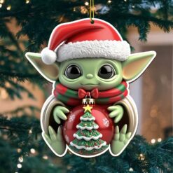 Gleammerch Baby Yoda x Christmas Acrylic Ornament Gift For Fan - Style 4