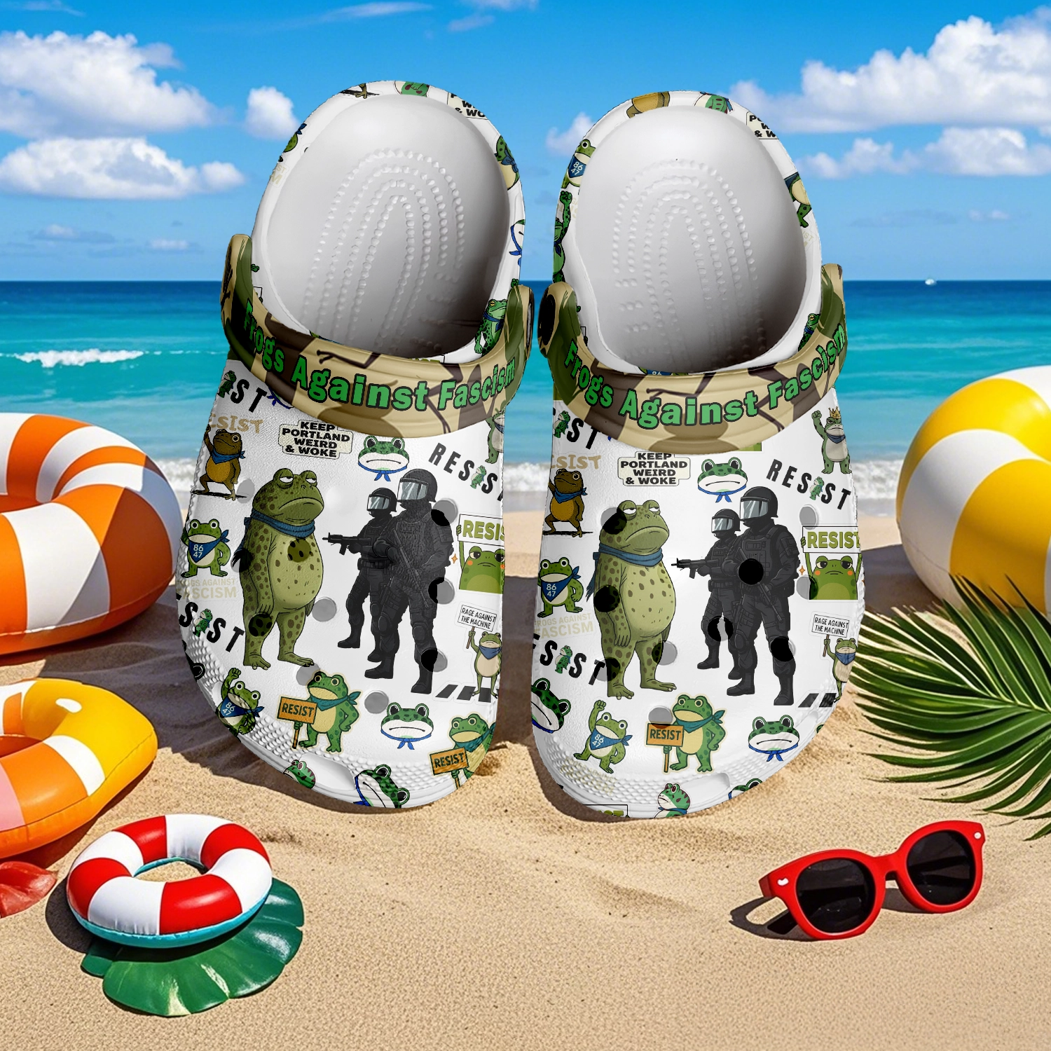 Gleammerch Portland Frog Resist Crocs Crocband Clogs Shoes Comfortable For Men Women and Kids