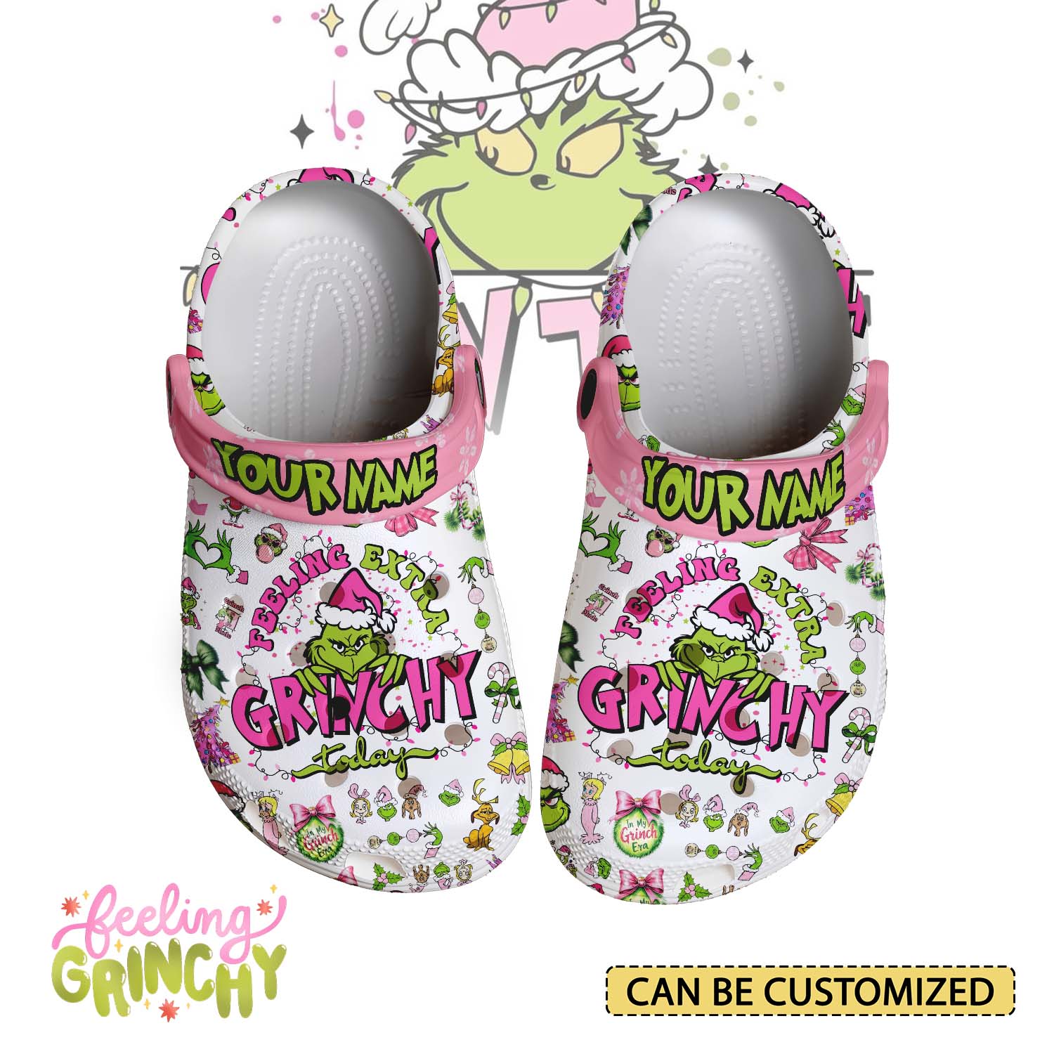 Gleammerch The Grinch x Christmas Crocs Crocband Clogs Shoes Comfortable For Men Women and Kids