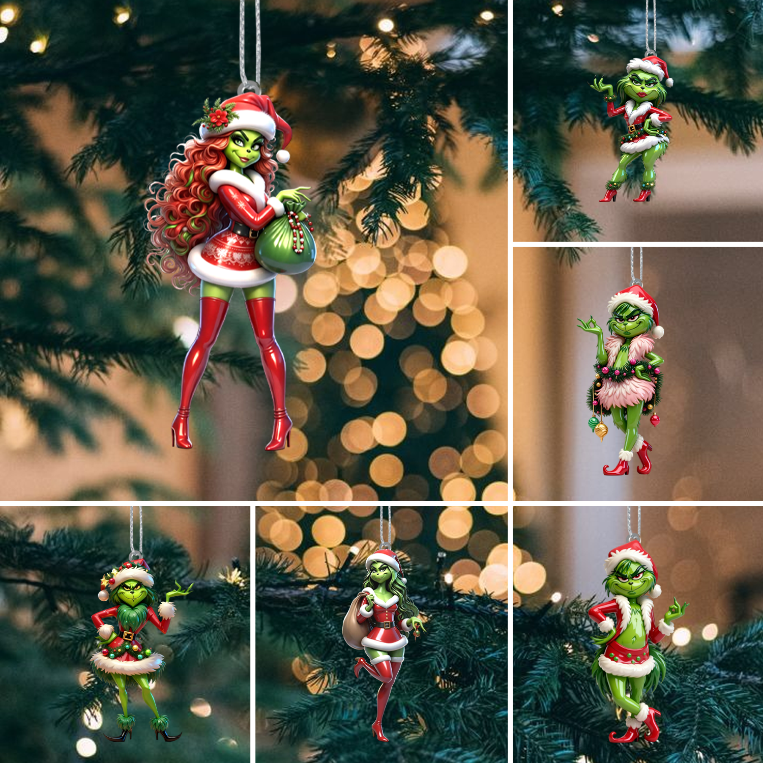 Gleammerch The Grinch Acrylic Ornament Gift For Fan