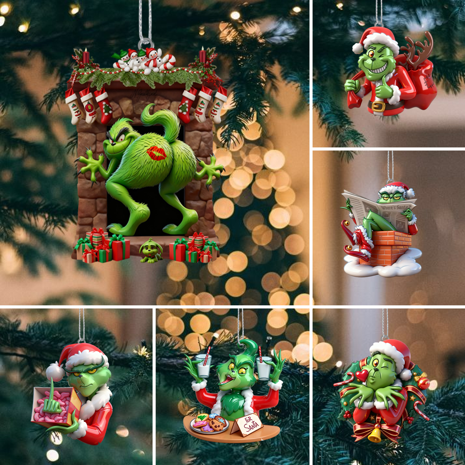 Gleammerch The Grinch Acrylic Ornament Gift For Fan