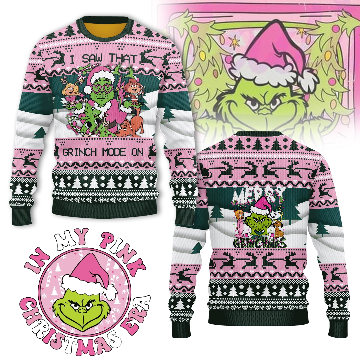 Gleammerch The Grinch x Christmas Ugly Sweater For Fans