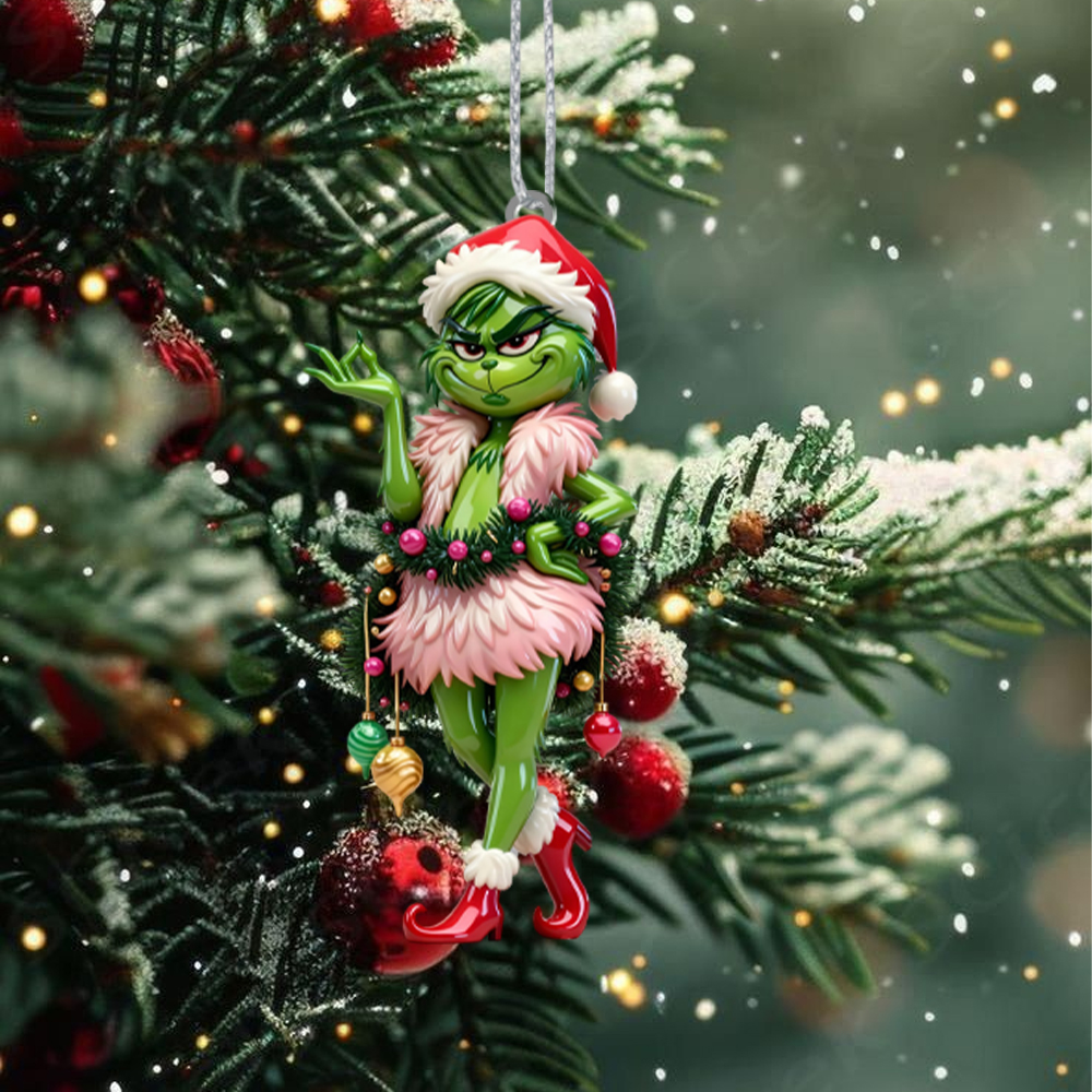 Gleammerch The Grinch Acrylic Ornament Gift For Fan - Style 3