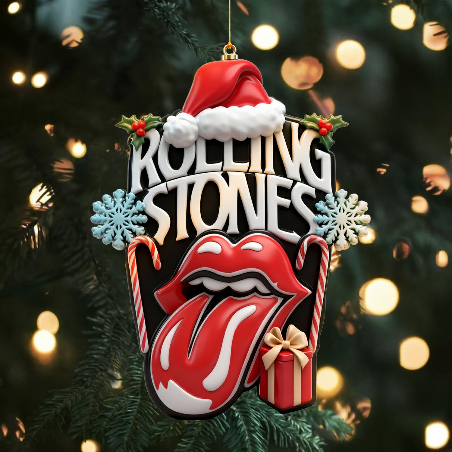 Gleammerch The Rolling Stones x Christmas Acrylic Ornament Gift For Fan - Style 1