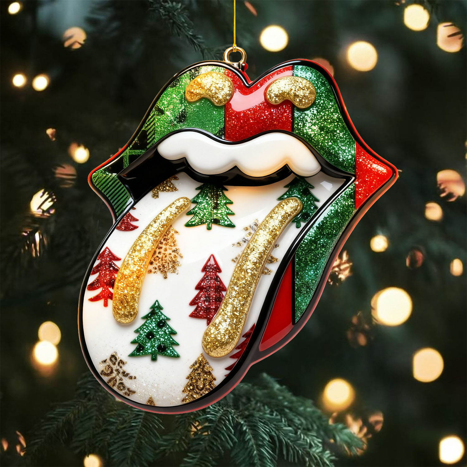 Gleammerch The Rolling Stones x Christmas Acrylic Ornament Gift For Fan - Style 4