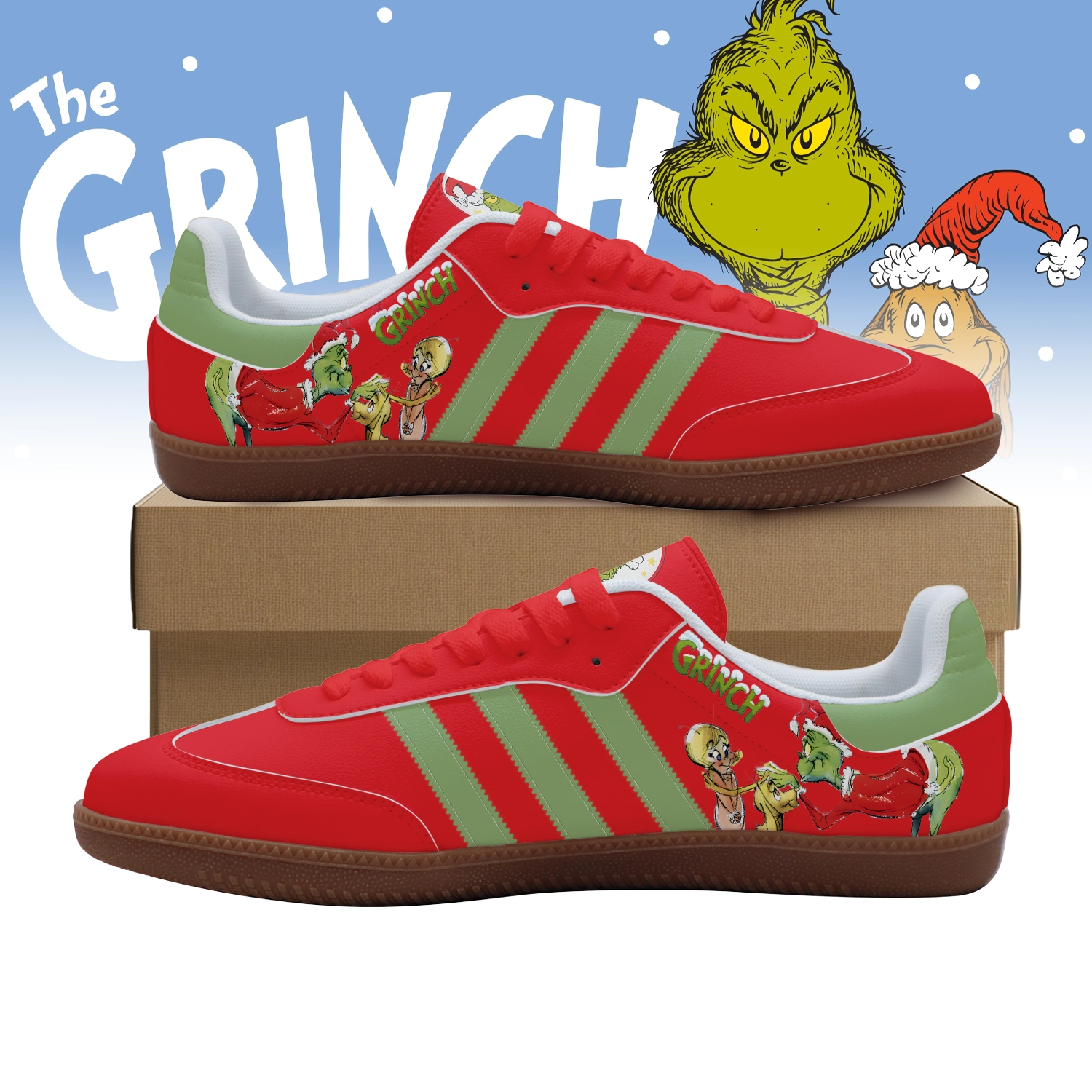Gleammerch The Grinch Adidas Samba Shoes For Men And Women
