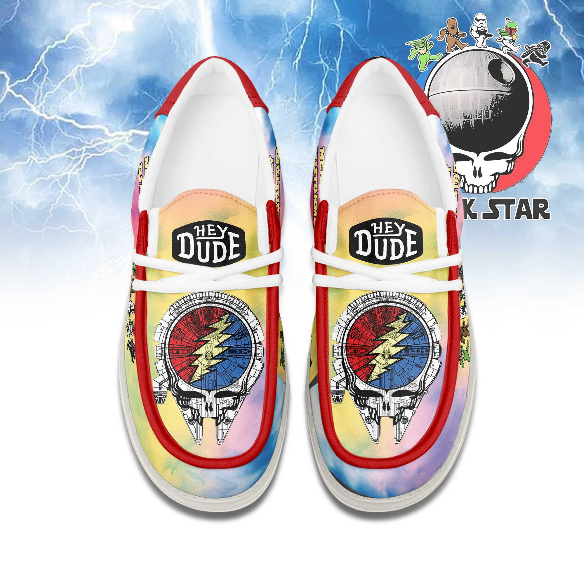 Gleammerch Star Wars x Grateful Dead x Christmas Hey Dude Shoes For Men And Women