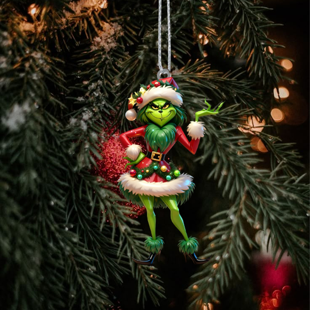 Gleammerch The Grinch Acrylic Ornament Gift For Fan - Style 2