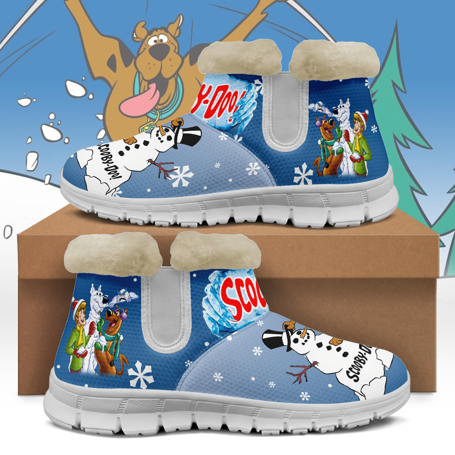 Gleammerch Scooby-Doo x Christmas Snow Boots Shoes For Men And Women