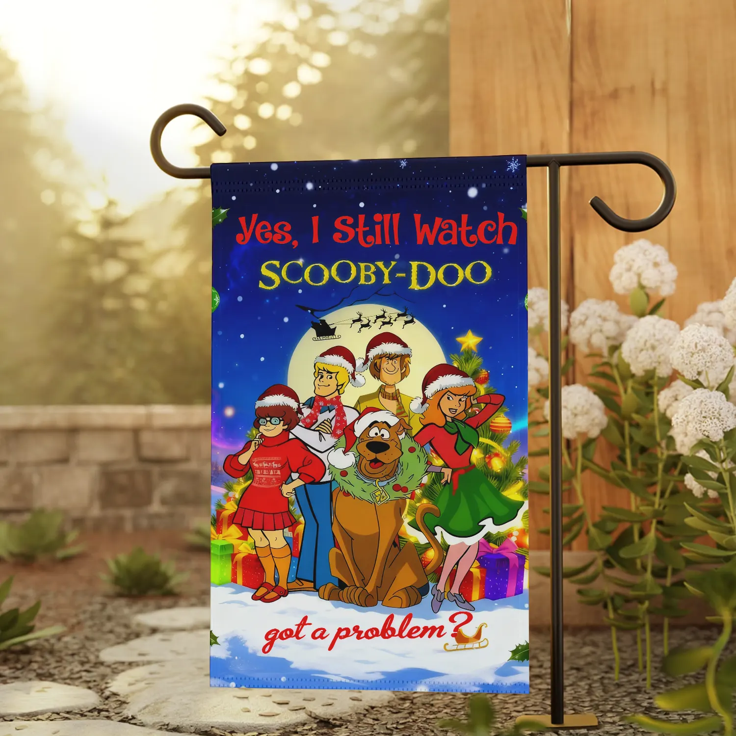 Gleammerch Scooby Doo x Christmas Garden Flag Gift For Fan