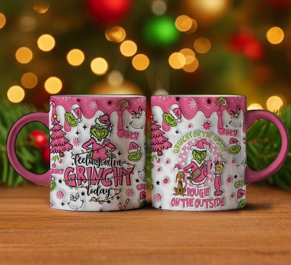 Gleammerch The Grinch x Christmas Personalized Mug Gift For Fans