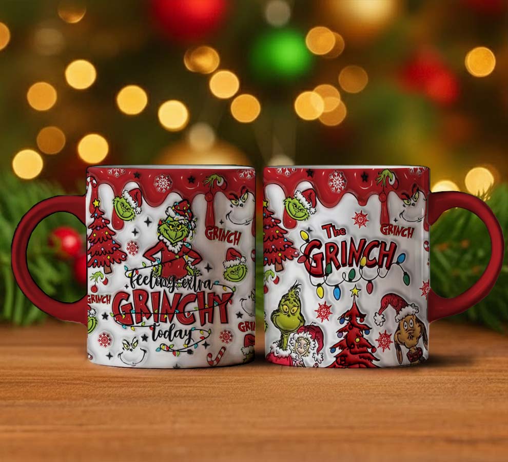 Gleammerch The Grinch x Christmas Personalized Mug Gift For Fans
