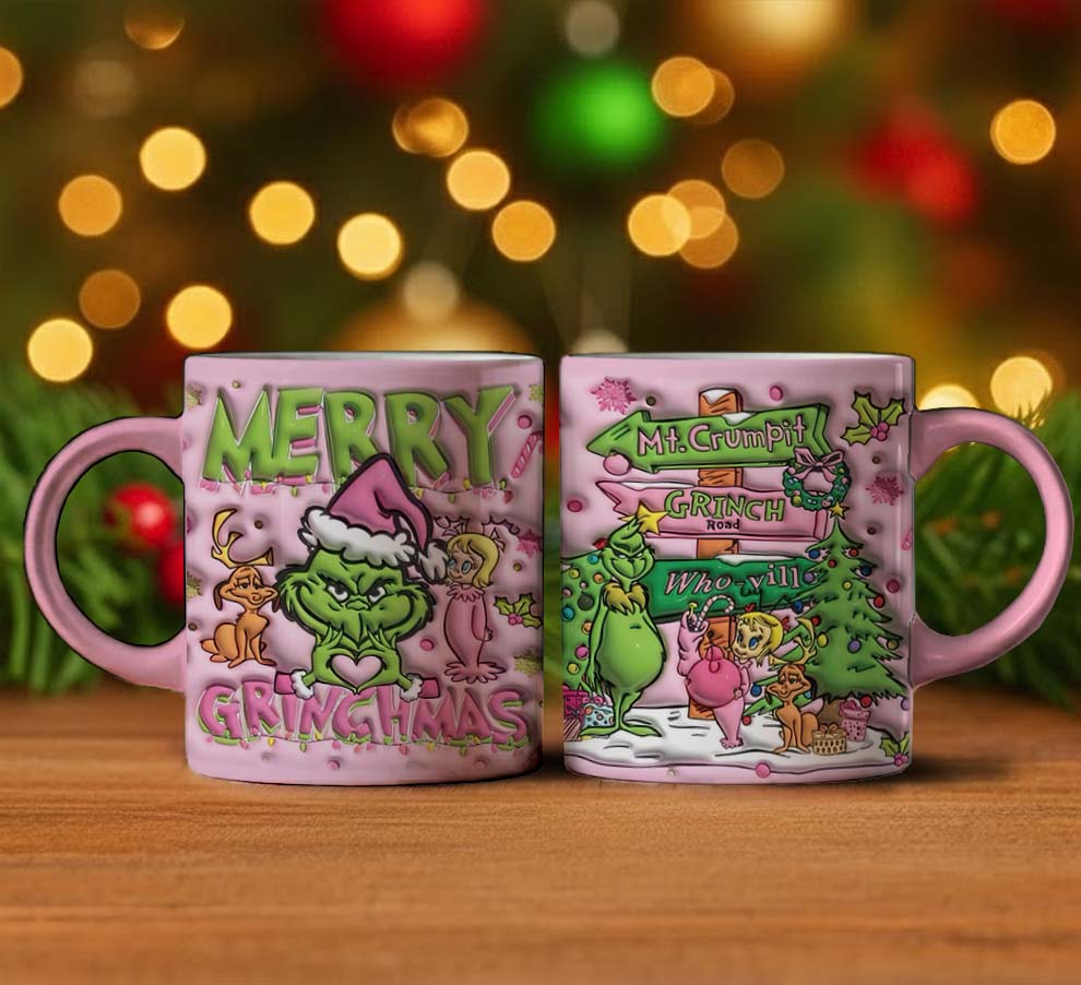 Gleammerch The Grinch x Christmas Personalized Mug Gift For Fans