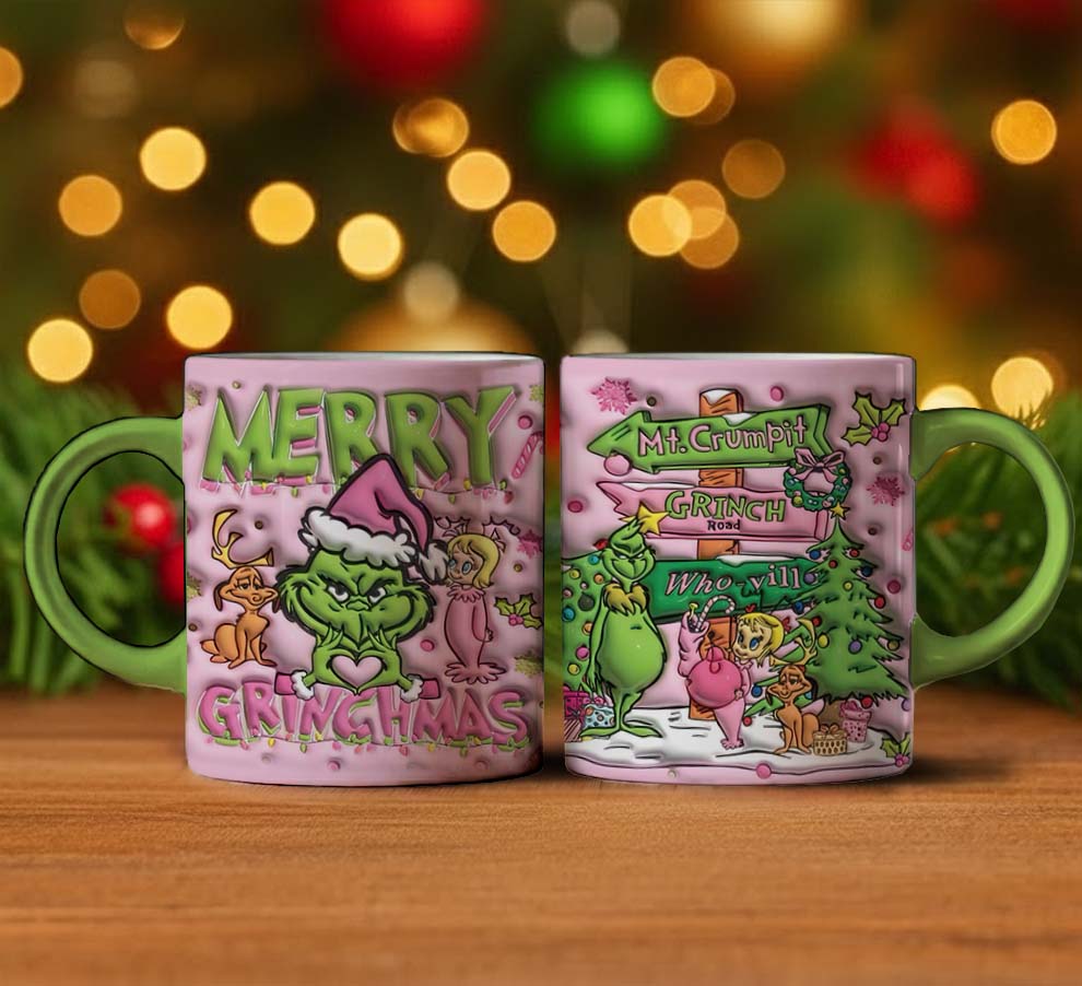 Gleammerch The Grinch x Christmas Personalized Mug Gift For Fans