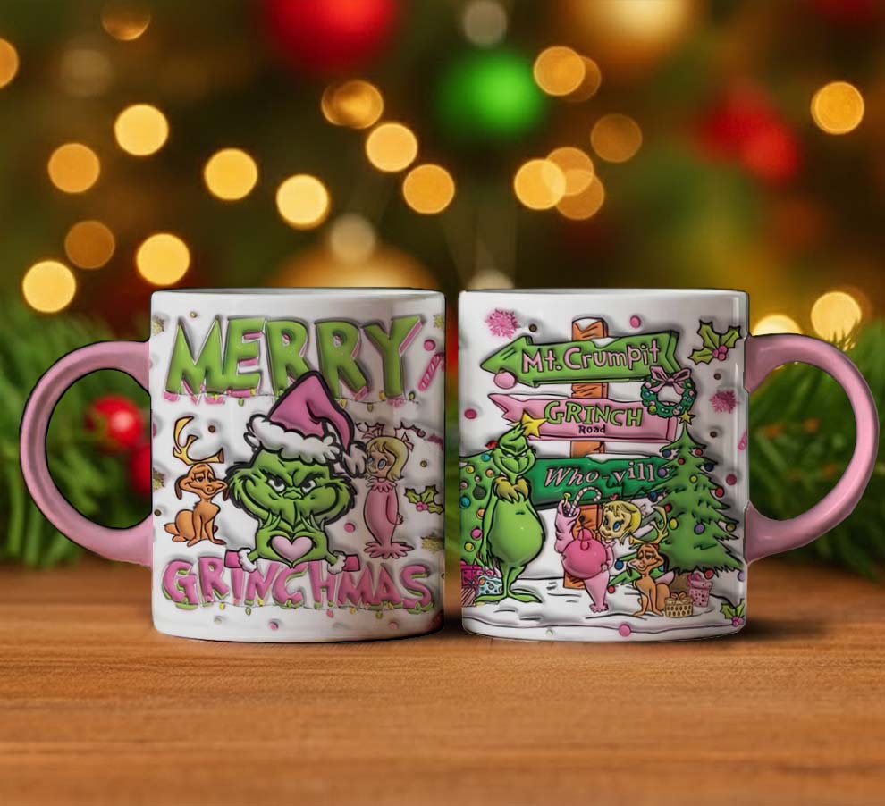 Gleammerch The Grinch x Christmas Personalized Mug Gift For Fans